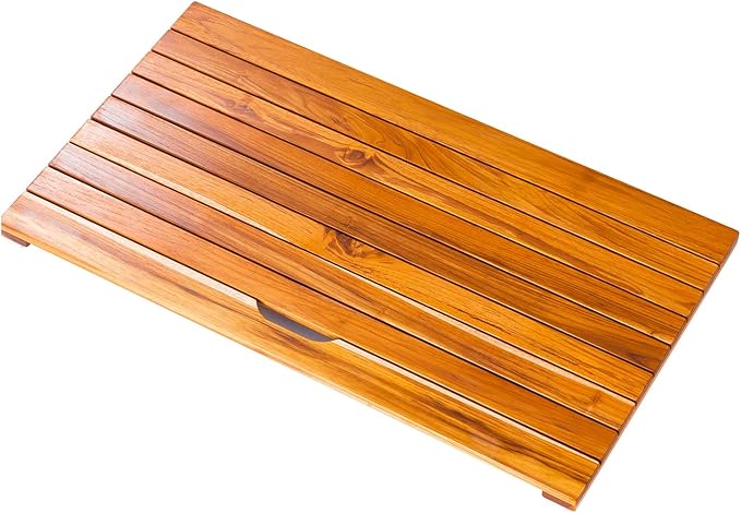 NNN 40" x 20" Teak Shower Mat – Handcrafted, Marine-Grade Reinforced, Supports Up to 400 lbs, Indonesian Teak.