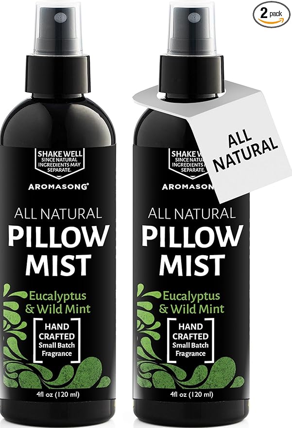 Aromasong Eucalyptus Pillow Spray For Sleeping - All Natural Calming Linen & Bedtime Sleep mist For Deep Sleep - Pillow Spray Aromatherapy With Botanical Essential Oils For Relaxing Stress