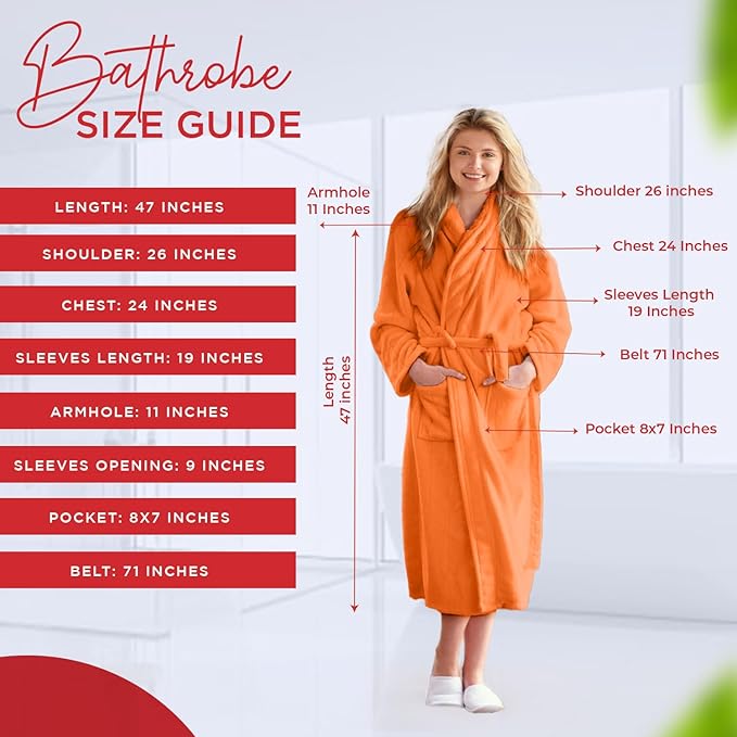 RIVERSIDE Premium 100% Cotton Terry Bathrobe For Women and Men - Soft Towel Robes with Shawl Collar Ajdustable Belt & Pockets