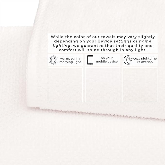Great Bay Home 100% Cotton 6 Piece Bath Sheet Set - Absorbent, Quick-Drying, Durable Bath Towels for Bathroom Decor - Low-Twist, Two-Ply Fibers (Ivory)
