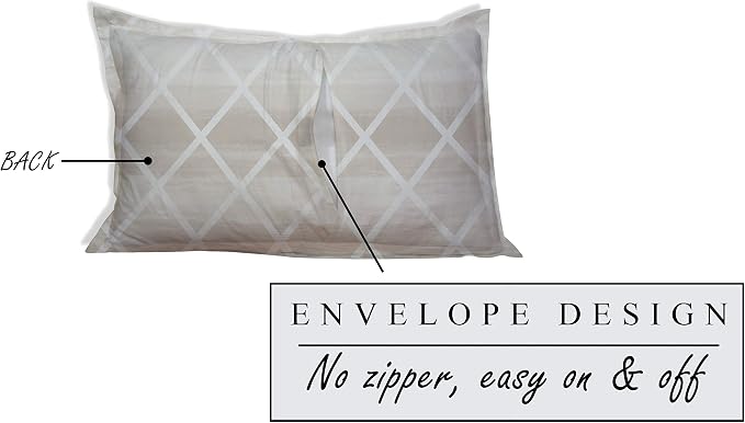 A1HC Geomania Reversible Print Organic Cotton Pillowcase (Set of 2) | GOTS Certified Organic Cotton Pillowcase | Wrinkle Resistant| Long Staple Cotton| 21" x 30"