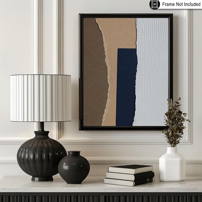Monem Art Torn Paper Neutral Collage Print - Minimalist Scandinavian Abstract Poster - Wall Decor for Living Room, Bedroom or Office - 18x24 Unframed Wall Art by Mareike Bohmer