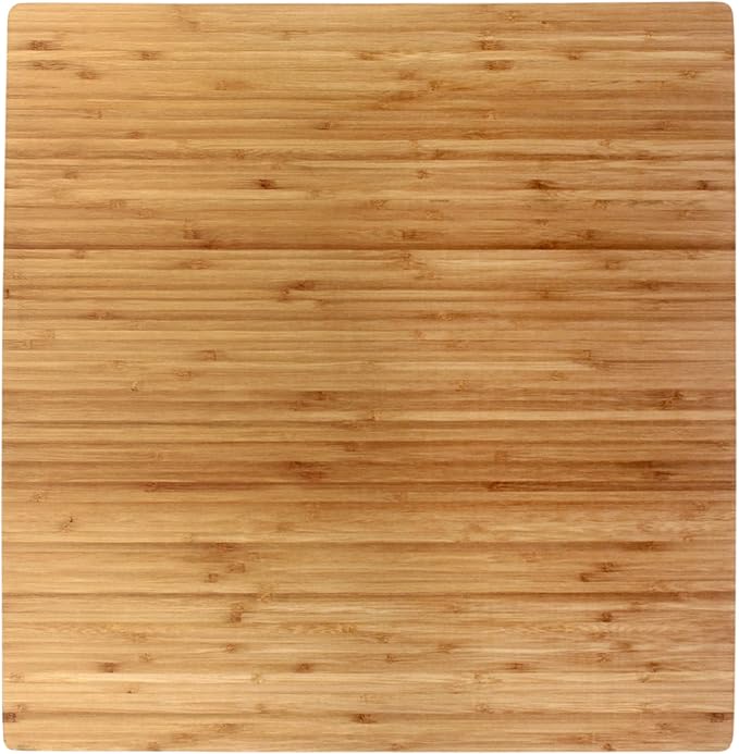 BambooMN Bamboo Burner Cover Cutting Board, 3-Ply, Large, Square - Grooved/Flat (20"x20"x0.75") - 1 Piece