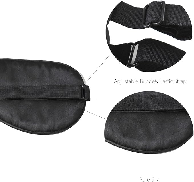 100% Mulberry Silk Sleep Mask Blackout, Cute Natural Sleeping Mask with Adjustable Elastic Strap, Satin Eye Cover for Men Women Adults (Leopard)