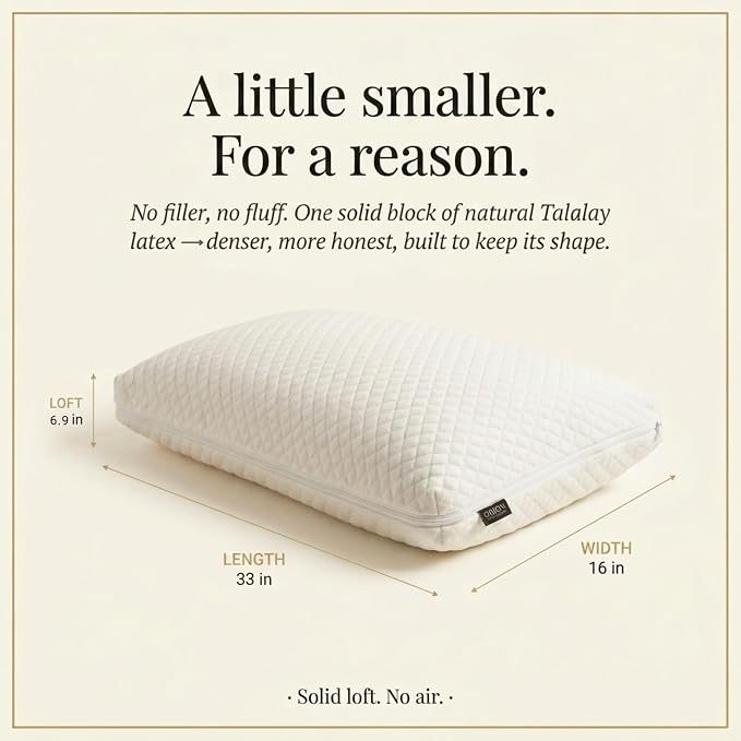 ORION Talalay Latex King Pillows 2 Pack - 100% Natural Latex Foam with L-Shaped Easy-Open Cover, Organic Cotton Protector & Lavender Aroma Bag - No Vacuum Packing – 31.50 x 15.7 x 6.9 in