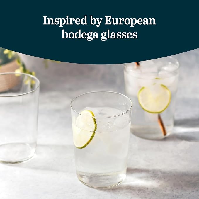 Libbey Café Tumbler Glass Set of 8, 19-Ounce, Dishwasher Safe Glass Cups Set, Versatile Kitchen Glassware for Casual Gatherings, Dinner Parties