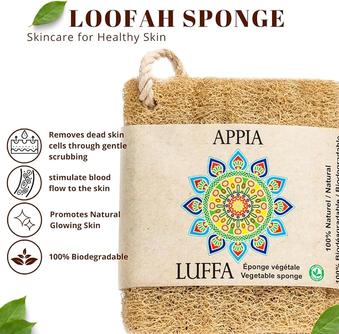 Premium Organic Egyptian Whole Loofah Sponge| Bath & Shower | Body Scrubber | Eco Friendly 100% Natural & Biodegradable | Daily Skin Cleansing Care for Women and Men– 50-60 cm
