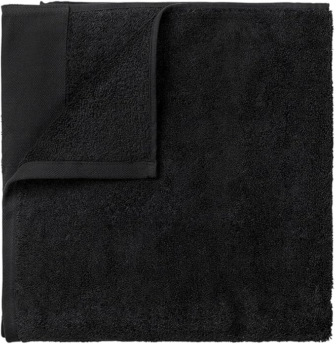 Blomus Riva Organic Terry Cloth Hand Towel - Black - Set of 2-30x50cm / 12x20in