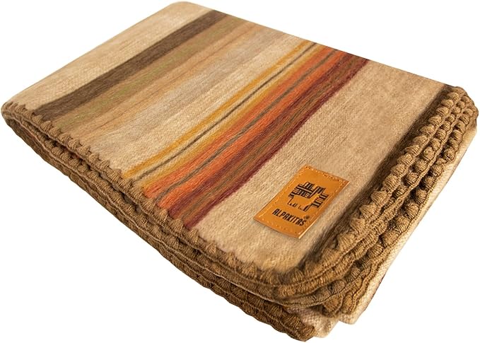ALPAKITAS Alpaca Wool Blanket - Twin Size Bed Blanket - Alpaca Throw Blanket - Best Gift & Warm Blanket, Lightweight, Couch Blanket or Camp - Outdoor Blanket - 75 x 38 Inches (Brown)