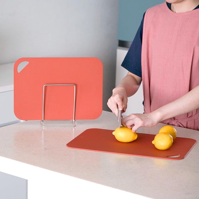 Flexible Cutting Board – Premium TPU Cutting Mat, Thick, Knife Friendly, Non-Slip, Dishwasher Safe Kitchen Prep Board, Made in Korea, Brick Large (1 Pack)