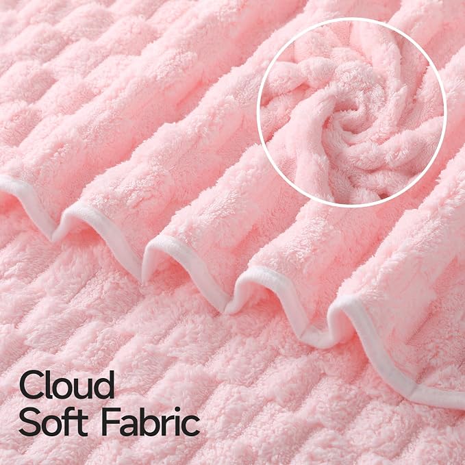 REDKISS Pink Microfiber Hair Towels - Extra Large Hair Towel Wrap for Women, 24x42 inch Hair Towels with Elastic Strap, Super Soft Hair Drying Towels for Long, Thick, Curly Anti Frizz Turbans