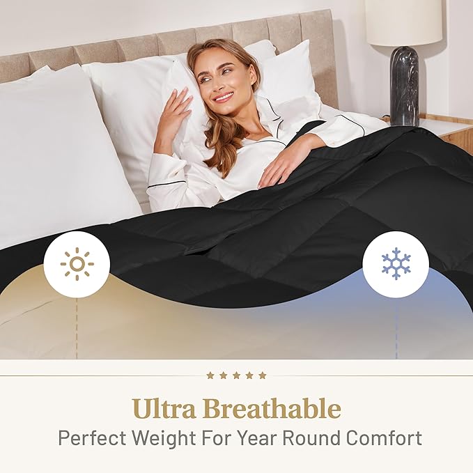 Lavish Comforts Twin Duvet Insert - Premium Fluffy Black Comforter, Machine Washable, 68x86