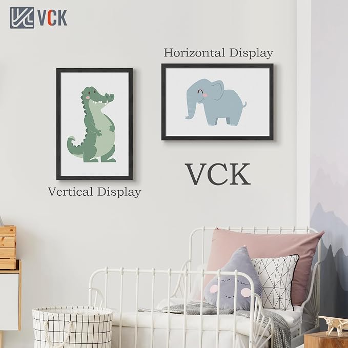 VCK 20x30 Frame 3 Pack, Black Wood 20x30 Poster Frame with Plexiglass, No Mat, Horizontal & Vertical Wall Mount