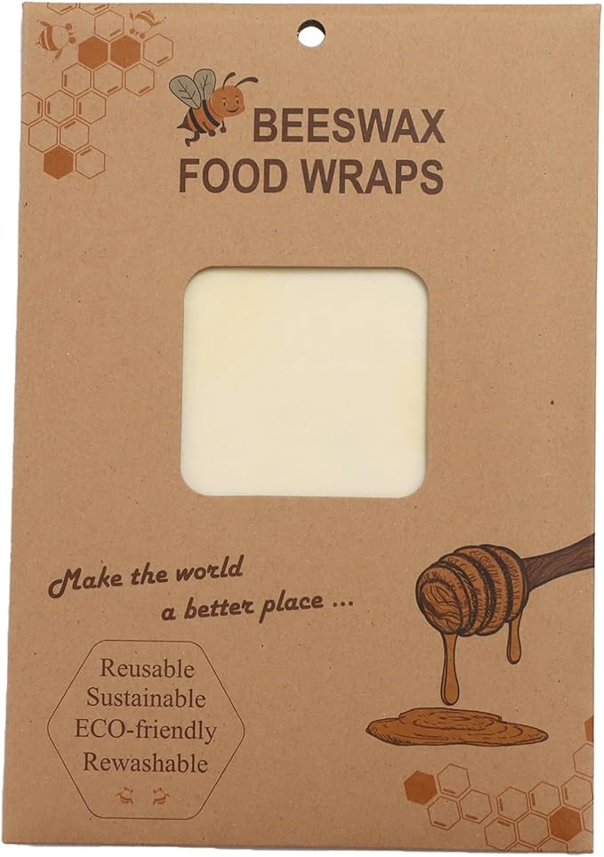 Bee's Wrap Beeswax Wraps for Food - Reusable Food Wraps, Sandwich Wrap & Bowl Covers Yellow Lemon One Size