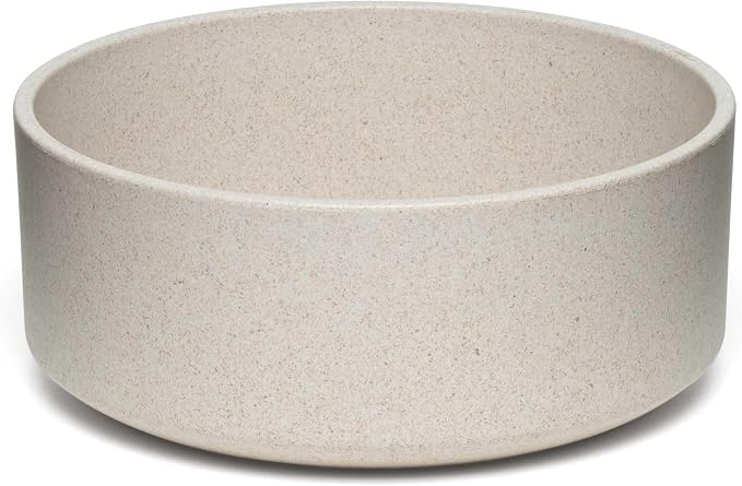 Loving Pets - Dolce Bamboo - Eco-Friendly Pet Bowls & Dishes for Dog, Cats, Puppy Food and Water Dish -Sustainable and Dishwasher Safe, Made with Real Bamboo (Large, Oat-Beige)