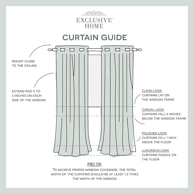 Exclusive Home Loha Linen Grommet Top Curtain Panel Pair, 54"x108", Winter White (Pack of 3)