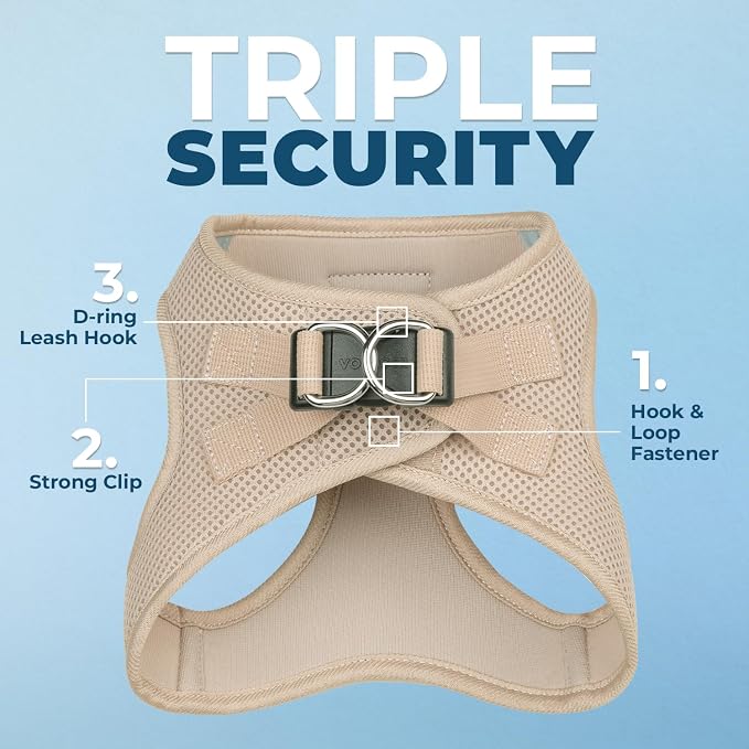 Best Pet Supplies Voyager Step-in Air All Weather Mesh Harness and Reflective Dog 5ft Leash Combo with Neoprene Handle, for Small, Medium and Large Breed Puppies - Khaki, XXXS