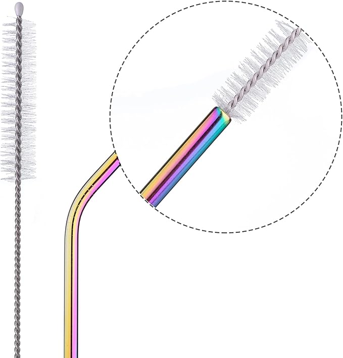 Stainless steel straws iridescence colors, Fits 20 oz Tumbler, Extra Long Reusable Ecofriendly