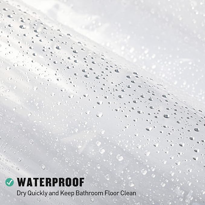 MitoVilla Clear Shower Curtain Liner, Simple Plastic Shower Curtains Liner for Modern Neutral Hotel Bathroom Decor, PEVA Heavy Duty Waterproof Bathroom Shower Liner