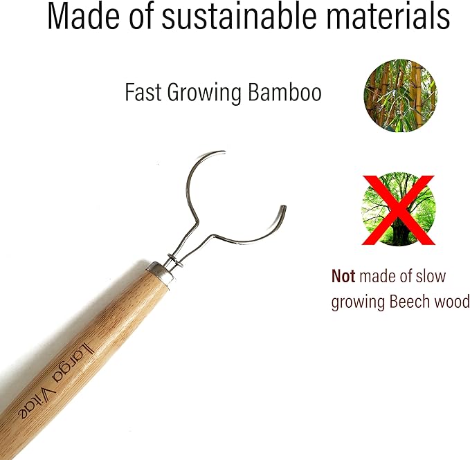 Bamboo Thick Dish Brush Handle 3-Pack | Fits Tampico, Palm, Sisal & Natural Fiber Heads | Plastic-Free, Biodegradable | Zero Waste Kitchen Scrubber Replacement Handle