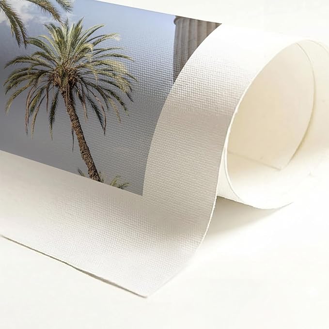 Monem Art Palermo Palm Trees Sicily Print - Tropical European Architecture Poster - Wall Decor for Living Room, Bedroom or Office - 30x40 ROLLED CANVAS Wall Art by Mareike Bohmer