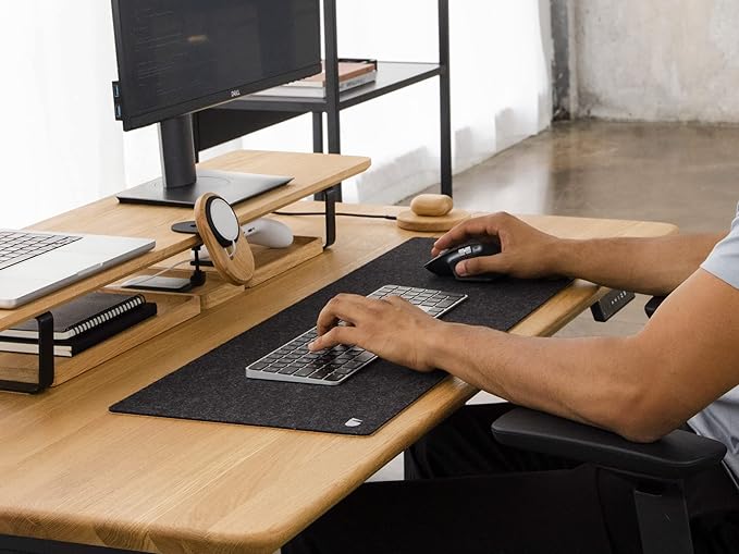 OAKYWOOD Felt Desk mat Anthracite Grey L 30 x 90 x 0,3 cm