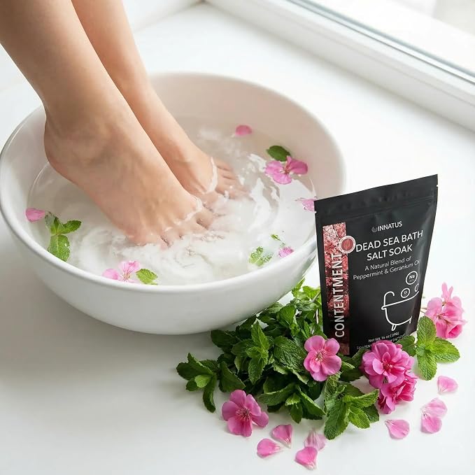 Dead Sea Soothing Bath Salt Soak with 21 Minerals – Relaxing, Detoxifying, and Nourishing for Skin – 14oz, Infused with Essential Oils – Rejuvenate Mind & Body. (Peppermint)
