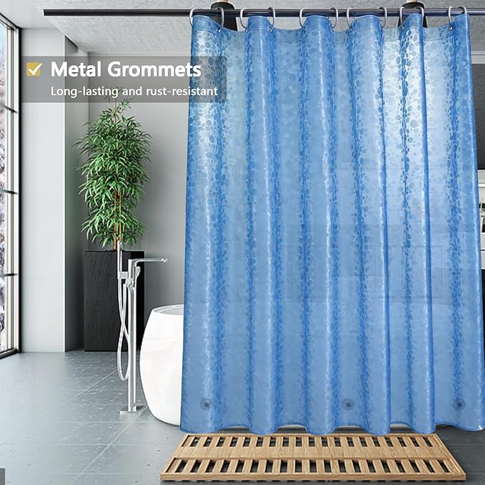 Shower Curtain Liner, Waterproof EVA 3D Shower Curtains with Duty Heavy Bottom Magnets and Rust Proof Grommets, Weighted Shower Liner for Shower Stall, Bathtubs