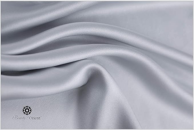 19 Momme Premium Mulberry Silk Pillowcase for Hair and Skin | Handcrafted Hypoallergenic & Anti-Acne 100% Silk Pillow Cases with Zipper | Standard - 20" x 26", Silver Lining
