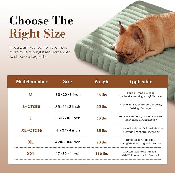 Dog Beds for Large Sized Dog, Orthopedic Pet Bed with Waterproof Lining, Soft Short Plush Surface & Egg Crate Foam, Machine Washable Pet Bed with Removable Cover & Anti Slip Bottom