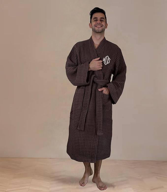 Luxury Organic Japanese Cotton Hotel & Spa Waffle Bathrobe for Men and Women (Hooded/Kimono)