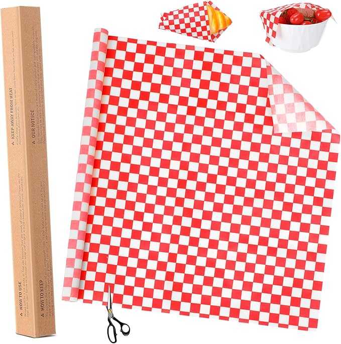 Beeswax Wraps for Food 14x52" Beeswax Food Wraps Reusable Wax Paper Roll Waxed Paper & Bowl Covers Organic & Sustainable Alternative to Aluminum Foil & Plastic Wrap Honeycomb Classic Checkered