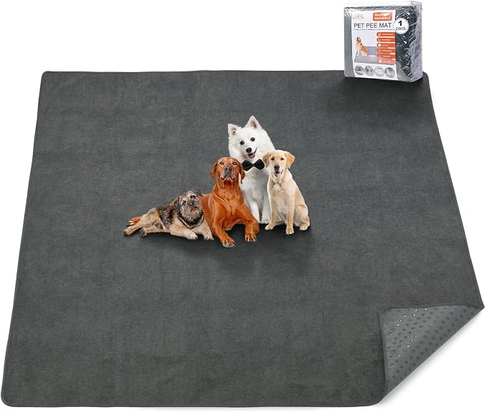 Washable Pee Pads for Dogs, 60x60 Reusable Whelping Pads, Absorb Dog Mats Non-Slip Puppy Training Pads for Whelping, Potty, Training, Playpen, Crate