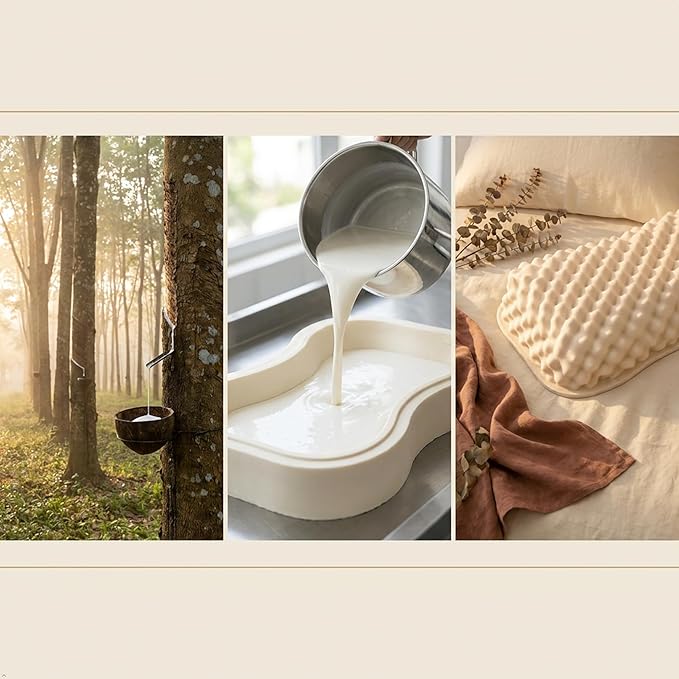 Velisse — Natural Latex Pillow for Stomach Back Side Sleepers, Peanut Shape for All Position Sleeping, Wave-Ridge Surface, Single-Height Adaptive Design, 100% Pure Vietnam Latex