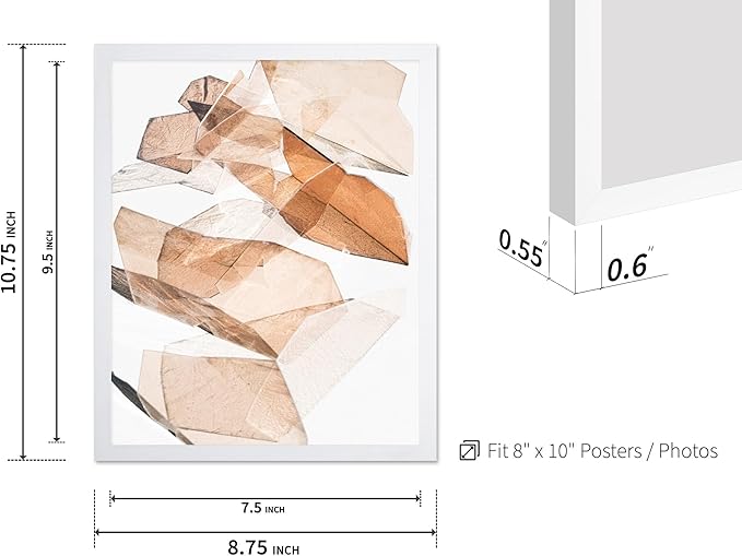 Monem Art Earthy Origami Paper Photography Print - Neutral Abstract Shapes Art Poster - Wall Decor for Living Room, Bedroom or Office - 8x10 White Framed Wall Art by Renee Stramel