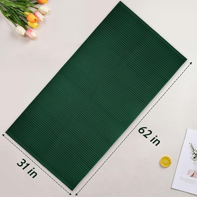 Jacquotha Waffle Bath Towels 2-Piece (Forest Green) - Cotton, Soft, Quick Dry, 31” x 62” Shower Towels for Bathroom Decor, Beach, Guest