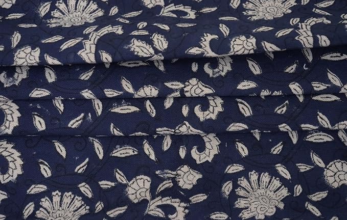 Hand-Block Printed, Artisan-Made Neutral Accent Throw Pillow Covers- 100% Cotton Cushion for Sofa, Bed, Chair, Home Decor, Boho, Indoor - Lina (Deep Blue, 20" x 20" (Pack of 2))