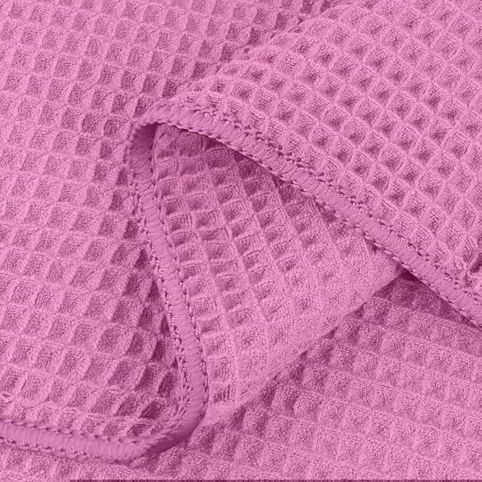 HOMEXCEL Waffle Bath Towels 4 Pack, Premium Microfiber Beach Towels, Ultra Soft, Lightweight, Highly Absorbent Quick Dry Towel for Bathroom, Beach, Pool, Shower and Spa, 30 x 60 Inch, Multicolor