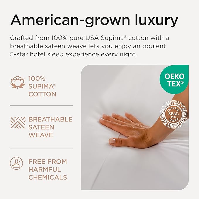 Threadmill Luxury Supima Cotton Sheets, Luxury 1000 Thread Count 100% Soft 100% Soft Cotton Sheets for Full Size Bed, 4 Pc White Bed Sheets Full Set, 5-Star Hotel Quality Deep Pocket Bed Sheets Set