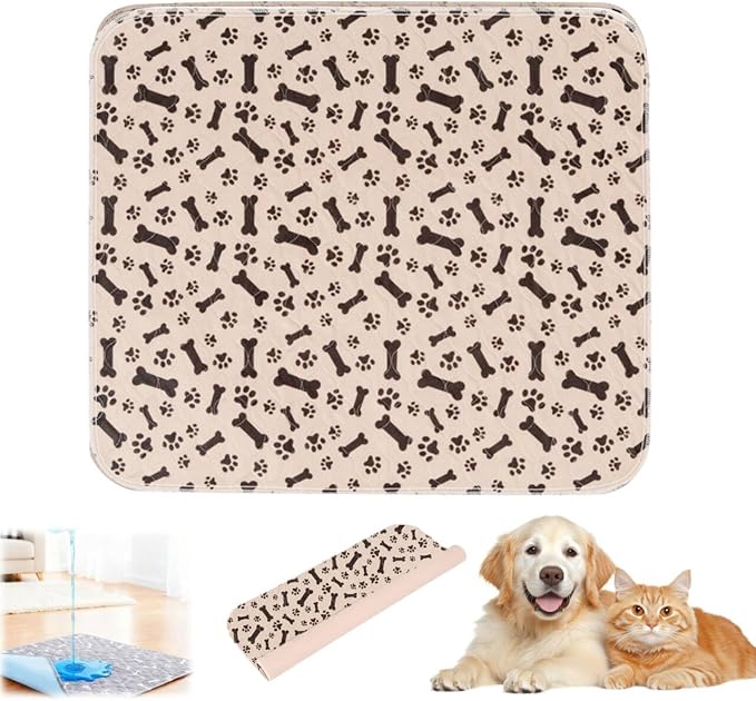 Puppy Pads with Pheromones,Washable Puppy Pee Pads for Dogs,Reusable Puppy Pads Washable for Dogs & Cats, Washable,Durable Leak-Proof & Anti-Slip Pet Training Pads for Home & Trave(Brown-2,L)