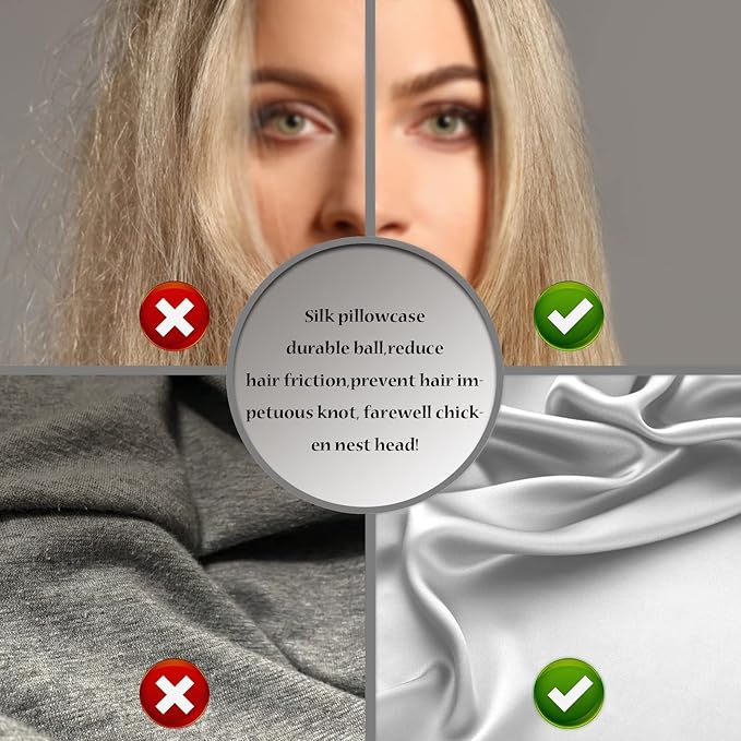 Silk Body Pillowcase Mulberry Silk Pillowcase Body Pillow Cases with Zipper Soft Breathable Smooth Cooling 20x54 inches Body Pillow Pillowcase for Sleep (Silver Grey,20"X 54",1Pcs)