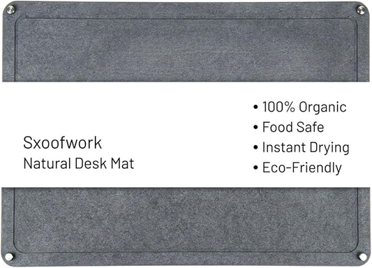 Large Diatomaceous Earth Stone Dish Drying Mat – Quick Drying, Super Absorbent Kitchen Mat for Counter, Dish Drying Rack, Non-Toxic Food Grade Stone Bath Mat