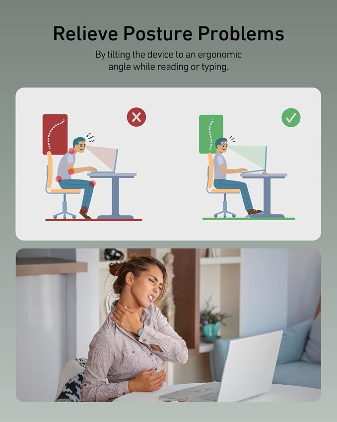 ergounion 3 in 1 Silicone Laptop Stand, Keyboard Riser for Ergonomic Typing/Reading, Portable Laptop Cooling Stand, for Home Office School and Travel, Oval Base, Macaron Green