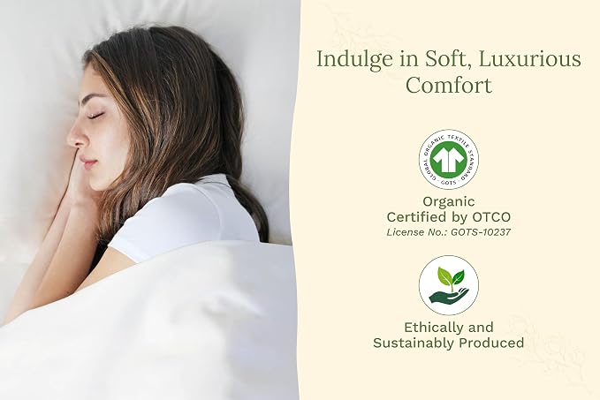 Organic Cotton King Sheets Set - 100% Organic Cotton, GOTS Certified, 400 Thread Count, Chemical-Free, Deep Pocket, Soft Sateen Weave, Hypoallergenic, All-Season, Breathable Sheet Set (King - White)
