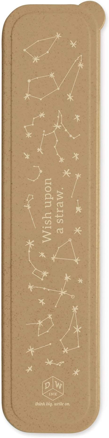 DesignWorks Ink Reusable Stainless Steel Straws with Case - Includes 2-Bendy Straws, 2-Smoothie Straws 4-Metal Straws, 2-Straw Cleaner Brushes in Gold "Wish Upon a Star" Straw Holder Travel Case