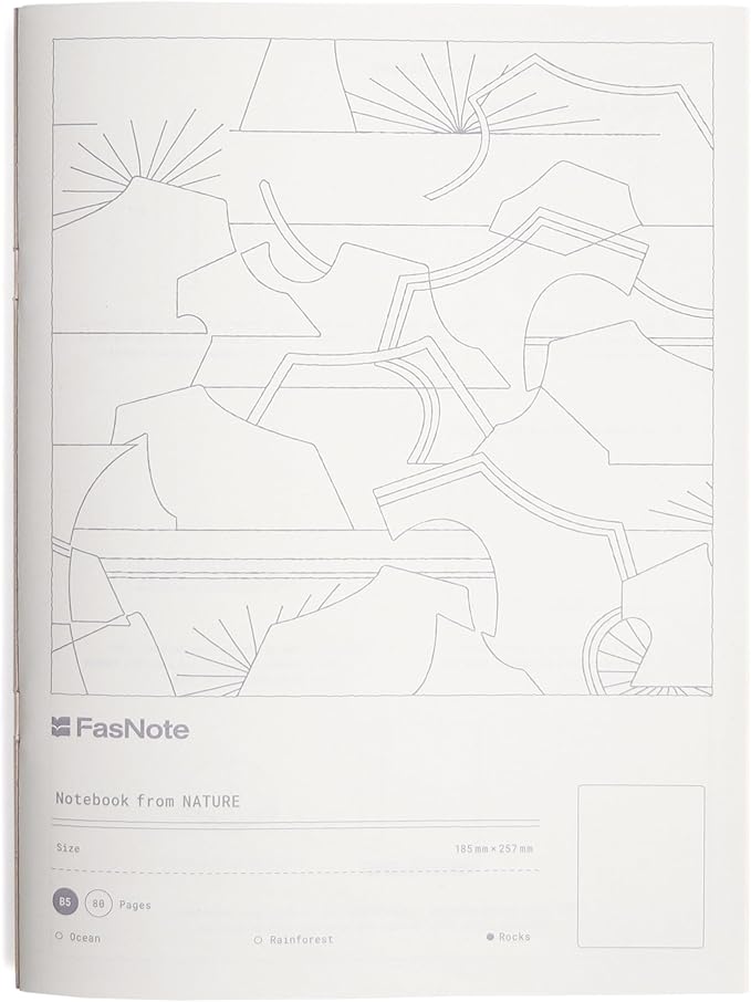 Nature Collection Notebook, 80 Pages, Premium Italian Favini Paper, Fruit-Residue Cover, Recycled Writing Paper, Flat-Lay Saddle Stitch Journal, Bookmark Belly Band(Rock)