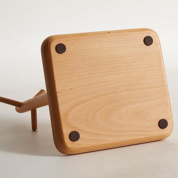 Solid Beech Wood Key Tray and Bowl for Entryway Table - Smooth Polished Branch-Shaped Organizer With Hooks for Keys, Wallet, Jewelry, Glasses (Beech, Square)