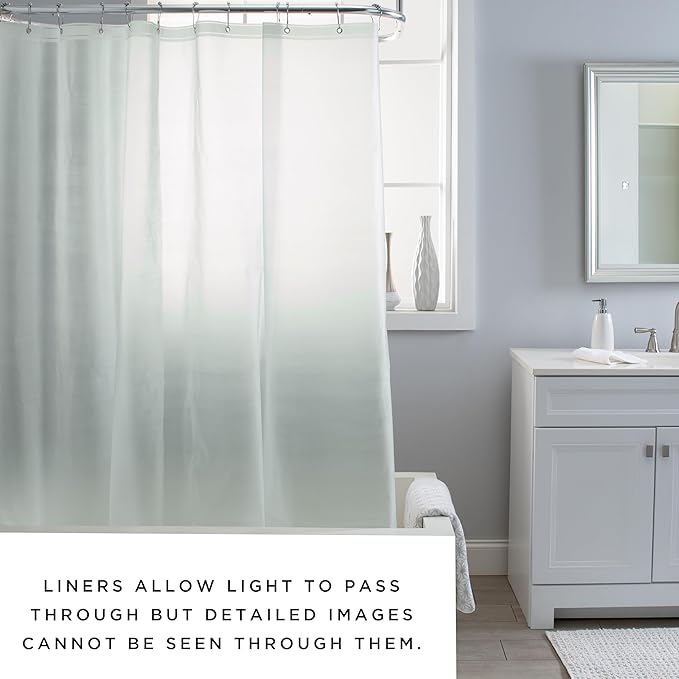 Bath Bliss PVC Heavy Weight Shower Curtain Liner | 4G | 70"x72" | Rust Resistant Copper Grommets | Magnetic Hem | Mint Green