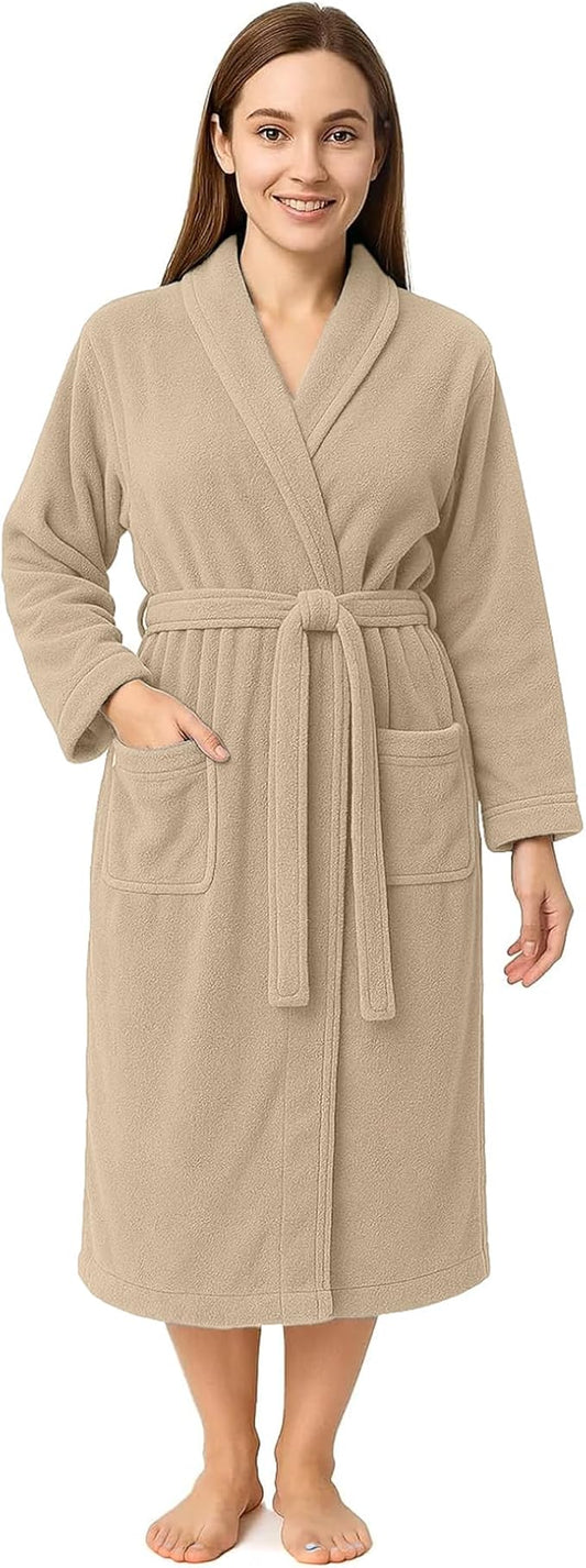 RIVERSIDE Premium 100% Cotton Terry Bathrobe For Women and Men - Soft Towel Robes with Shawl Collar Ajdustable Belt & Pockets