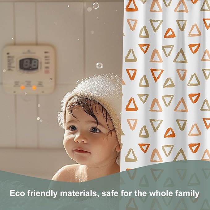 Plastic Shower Curtain Liner, Premium EVA 5G Triangle Shower Curtain, Shower Curtains for Bathroom with 3 Magnetic Weights and Rustproof Grommets (Triangle, 72x72 in)